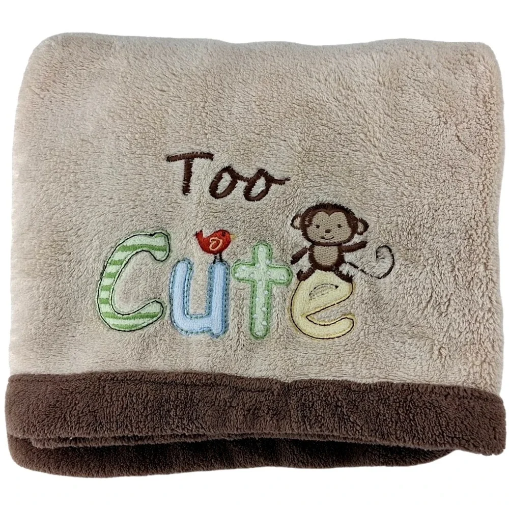Child Of Mine Carter's Brown Too Cute Monkey Baby Blanket Soft Fleece Walmart